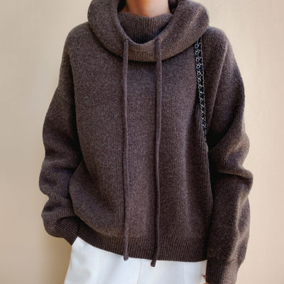 Annika | Damen Kapuzenpullover mit lockerem Schnitt Strick Hoodie