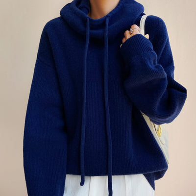 Annika | Damen Kapuzenpullover mit lockerem Schnitt Strick Hoodie