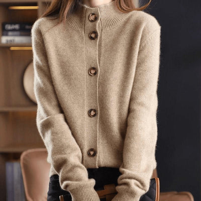 Charlotte | Damen Kaschmirmix Strick Cardigan mit Knopfleiste