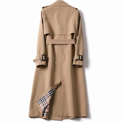 Frieda | Damen Klassischer Taillierter Trenchcoat für den Winter mit Gürtel