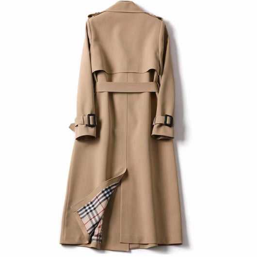 Frieda | Damen Klassischer Taillierter Trenchcoat für den Winter mit Gürtel