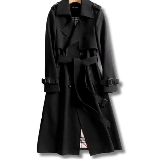 Frieda | Damen Klassischer Taillierter Trenchcoat für den Winter mit Gürtel