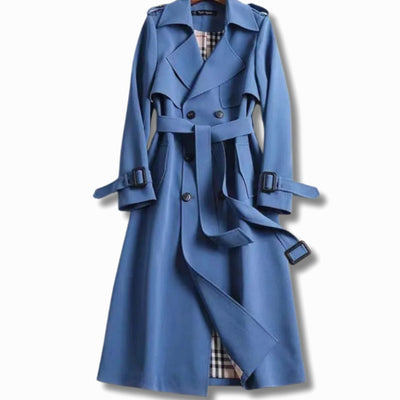 Frieda | Damen Klassischer Taillierter Trenchcoat für den Winter mit Gürtel