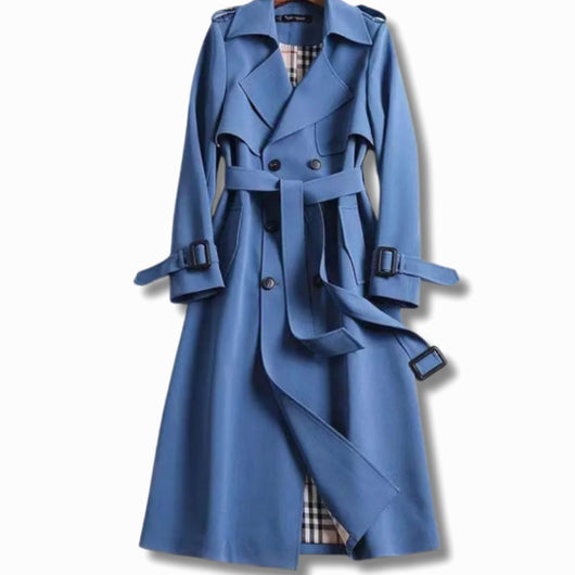Frieda | Damen Klassischer Taillierter Trenchcoat für den Winter mit Gürtel