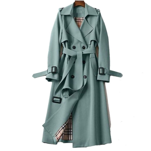 Frieda | Damen Klassischer Taillierter Trenchcoat für den Winter mit Gürtel