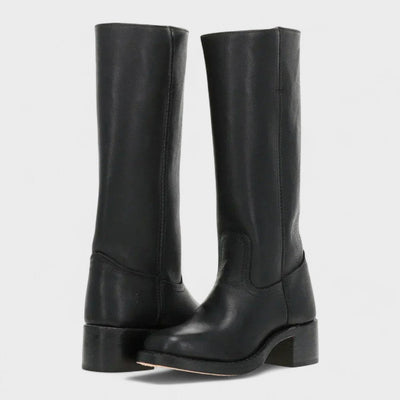 Mia | Damen Kniehohe Lederstiefel im klassischen Western-Stil