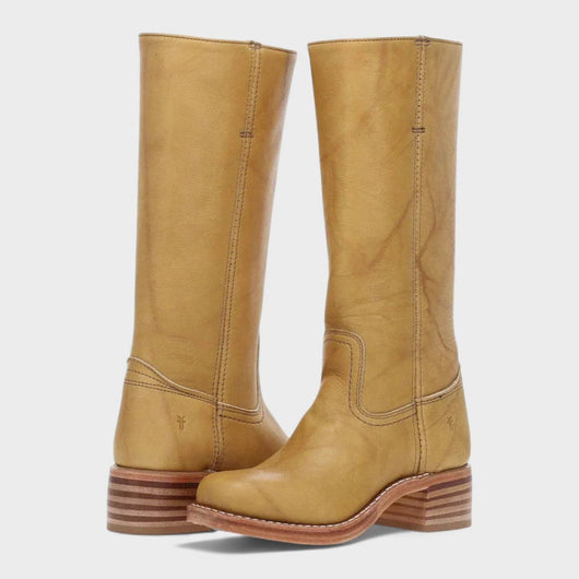 Mia | Damen Kniehohe Lederstiefel im klassischen Western-Stil
