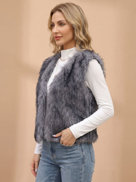Frieda | Damen Kunstfell-Bodywarmer mit Innenfutter Ärmellose Weste
