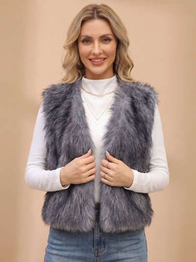 Frieda | Damen Kunstfell-Bodywarmer mit Innenfutter Ärmellose Weste