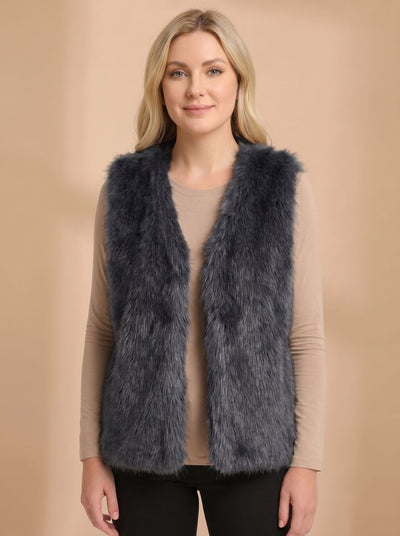 Frieda | Damen Kunstfell-Bodywarmer mit Innenfutter Ärmellose Weste