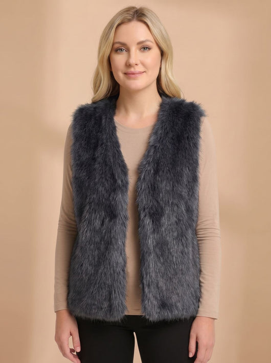 Frieda | Damen Kunstfell-Bodywarmer mit Innenfutter Ärmellose Weste