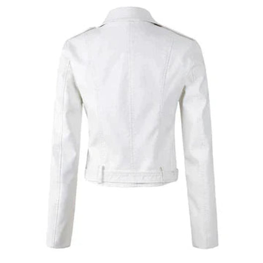 Annika | Damen Kunstleder Bikerjacke Kurzjacke mit Reißverschluss