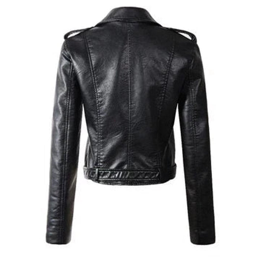 Annika | Damen Kunstleder Bikerjacke Kurzjacke mit Reißverschluss
