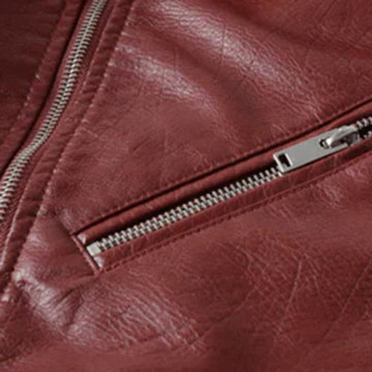 Annika | Damen Kunstleder Bikerjacke Kurzjacke mit Reißverschluss