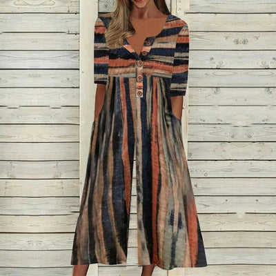 Leonie | Damen Kurzarm-Culotte-Jumpsuit mit Knopfleiste aus Baumwolle