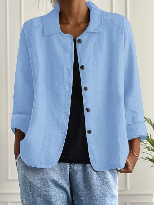 Lena | Damen Langarm-Blazer mit Kragen und Knopfleiste Relaxed Fit