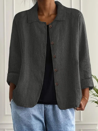 Lena | Damen Langarm-Blazer mit Kragen und Knopfleiste Relaxed Fit