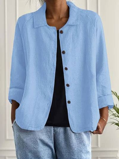 Lena | Damen Langarm-Blazer mit Kragen und Knopfleiste Relaxed Fit