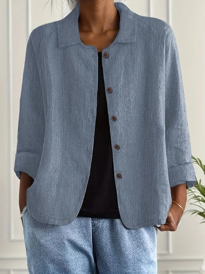 Lena | Damen Langarm-Blazer mit Kragen und Knopfleiste Relaxed Fit