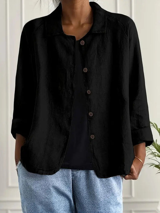 Lena | Damen Langarm-Blazer mit Kragen und Knopfleiste Relaxed Fit