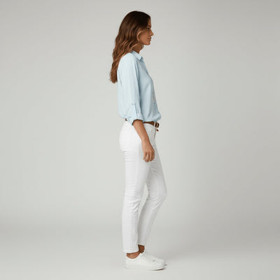 Sophie | Damen Langarm-Bluse mit Hemdkragen aufgeknöpftem Vorderteil