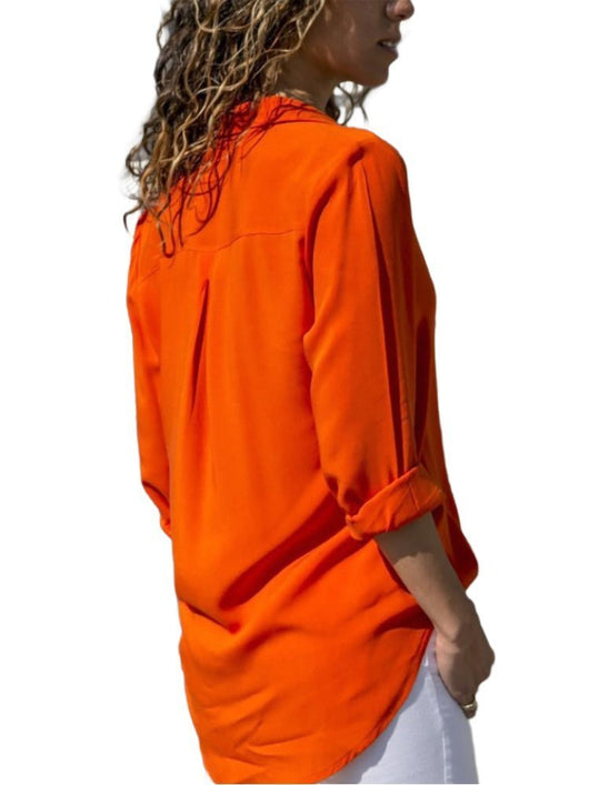 Elfriede | Damen Langarm-Bluse mit Kragen und Knopfleiste in Relaxed Fit