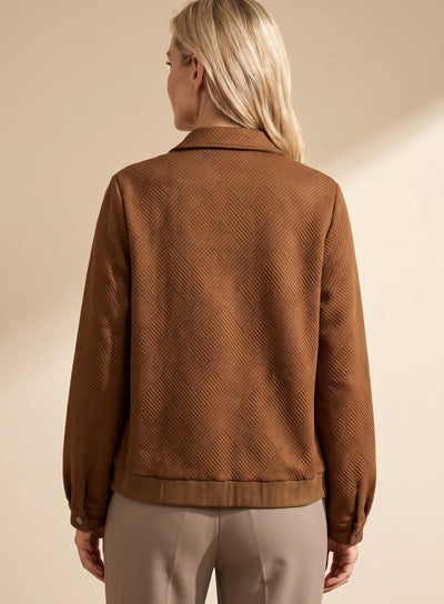 Johanna | Damen Langarm-Steppjacke mit Reißverschluss Brusttaschen Hemdkragen