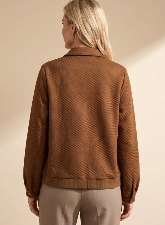 Johanna | Damen Langarm-Steppjacke mit Reißverschluss Brusttaschen Hemdkragen