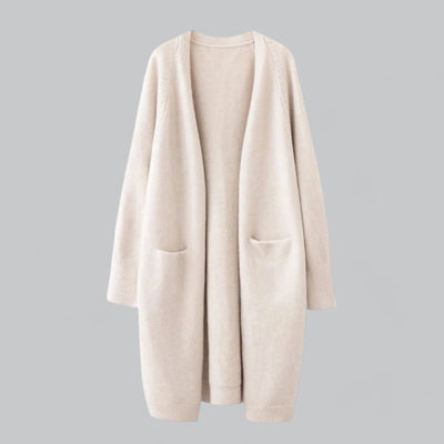 Clara | Damen Langer Oversized Kaschmir Strick Cardigan