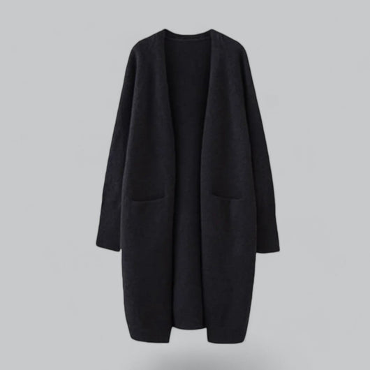 Clara | Damen Langer Oversized Kaschmir Strick Cardigan