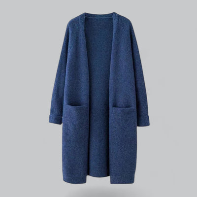 Clara | Damen Langer Oversized Kaschmir Strick Cardigan