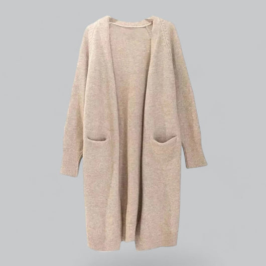 Clara | Damen Langer Oversized Kaschmir Strick Cardigan