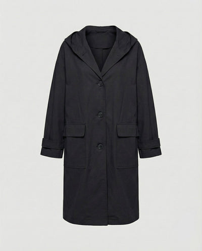Annika | Damen Langer Wasserabweisender Windproof Trench Coat mit Kapuze