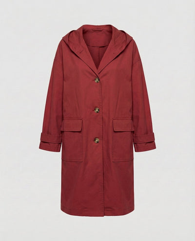 Annika | Damen Langer Wasserabweisender Windproof Trench Coat mit Kapuze