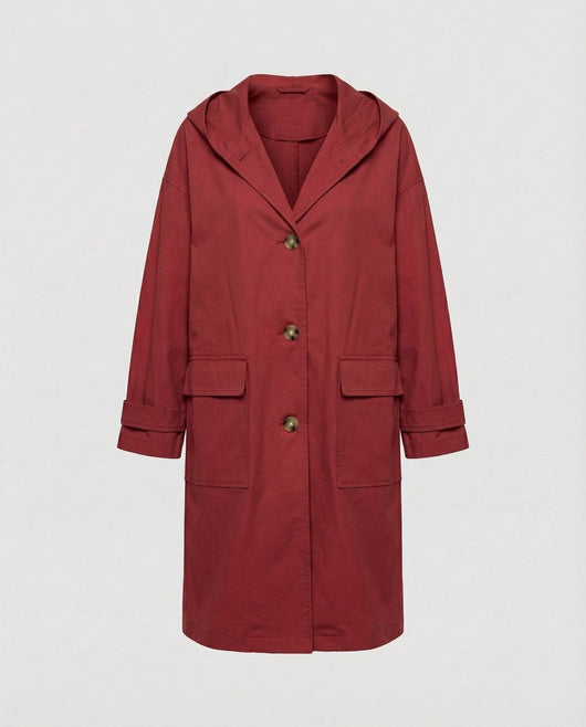 Annika | Damen Langer Wasserabweisender Windproof Trench Coat mit Kapuze