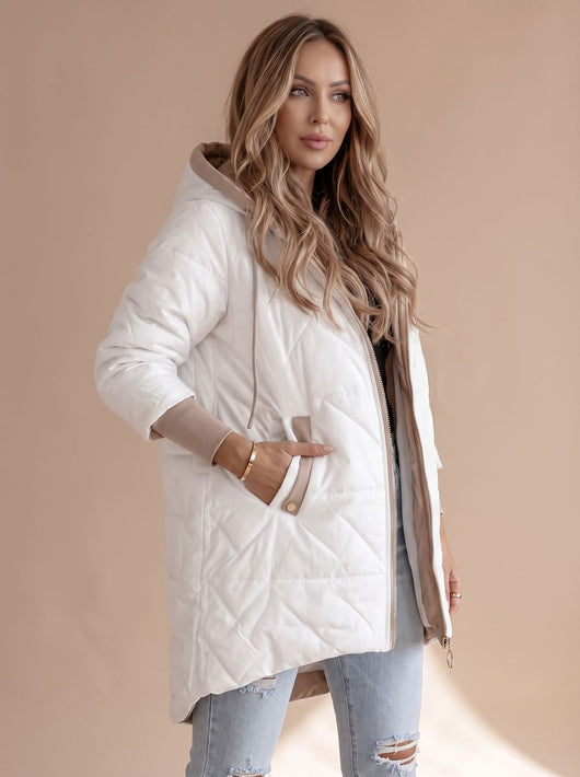 Johanna | Damen Langer Wintermantel mit Kapuze Warm Gefüttert