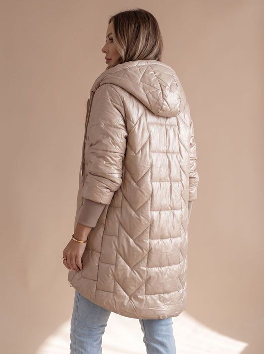 Johanna | Damen Langer Wintermantel mit Kapuze Warm Gefüttert