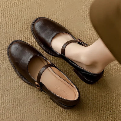 Emilia | Damen Leder Mary-Jane-Ballerinas