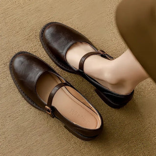 Emilia | Damen Leder Mary-Jane-Ballerinas