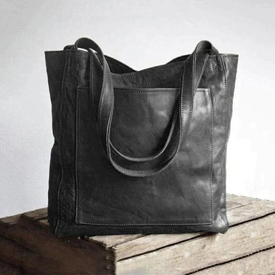 Elfriede | Damen Leder Tote Bag Geräumige Klassische Schultertasche