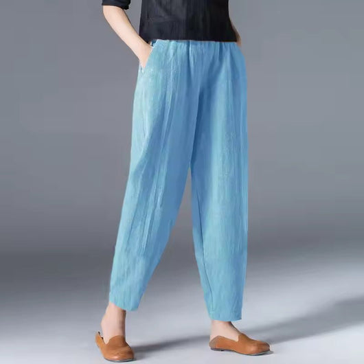 Leonie | Damen Leichte Sommer Relaxed-Fit Knöchellange Hose