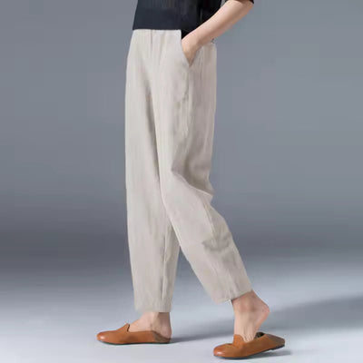 Leonie | Damen Leichte Sommer Relaxed-Fit Knöchellange Hose