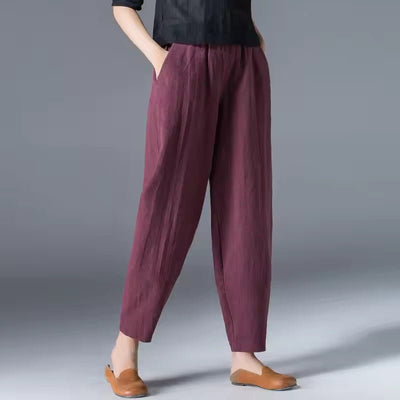 Leonie | Damen Leichte Sommer Relaxed-Fit Knöchellange Hose