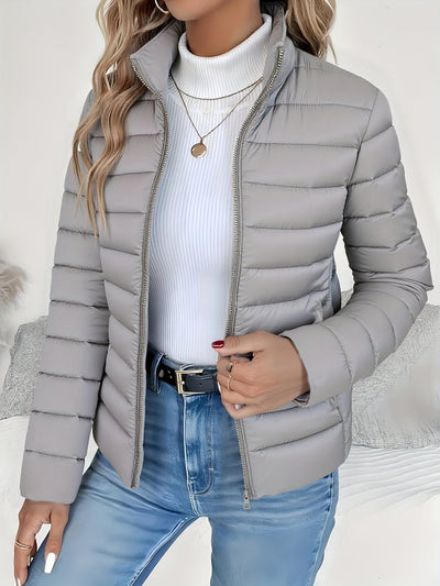 Sophie | Damen Leichter Gesteppter Stehkragen Women Coat Reißverschluss