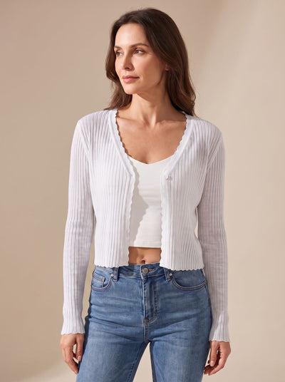 Annika | Damen Leichter Sommer-Strick-Cardigan mit V-Ausschnitt