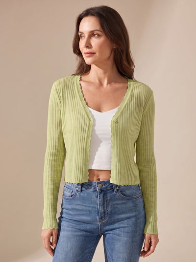 Annika | Damen Leichter Sommer-Strick-Cardigan mit V-Ausschnitt