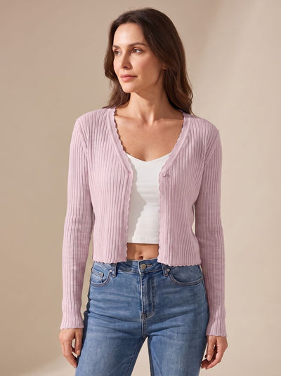 Annika | Damen Leichter Sommer-Strick-Cardigan mit V-Ausschnitt