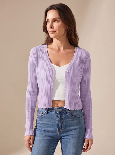 Annika | Damen Leichter Sommer-Strick-Cardigan mit V-Ausschnitt