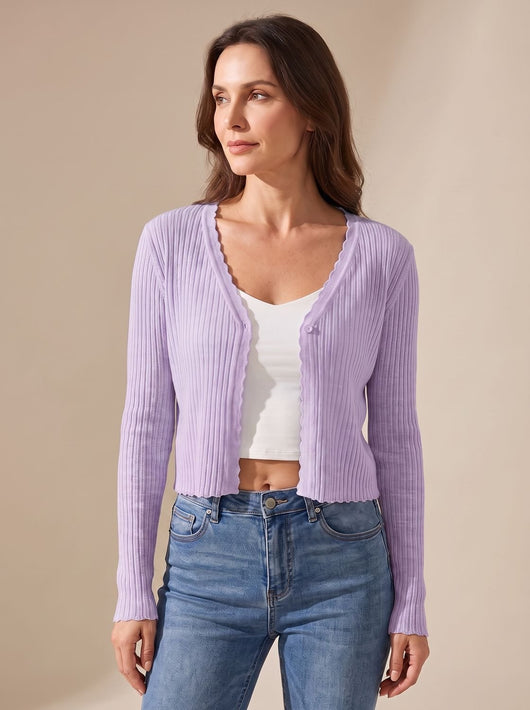 Annika | Damen Leichter Sommer-Strick-Cardigan mit V-Ausschnitt