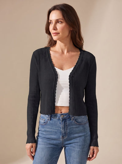 Annika | Damen Leichter Sommer-Strick-Cardigan mit V-Ausschnitt